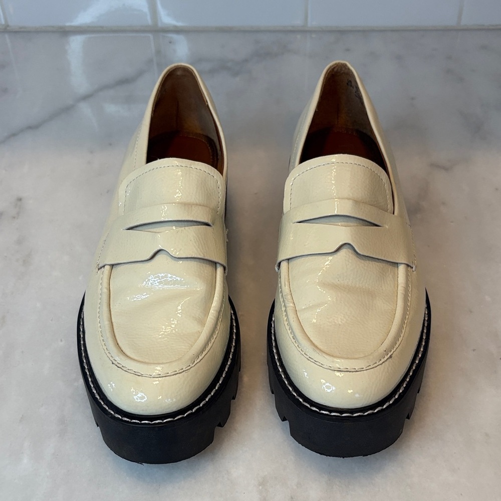 Franco Sarto Patent Leather Chuncky Loafers - Picture 2 of 14